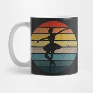 Ballet Ballerina Silhouette On A Distressed Retro Sunset graphic Mug